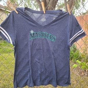 Seattle Mariners ladies v-neck short sleeve shirt size XXL